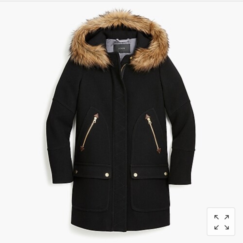 J. Crew Chateau Parka Italian Wool coat size 0